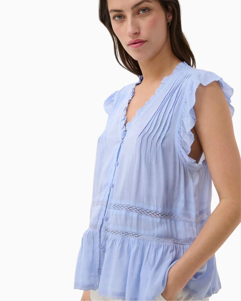 Part Two BernadetePW Blouse in blue side view