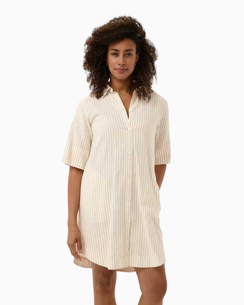 Part Two BerritPW Dress in Natural button front detail