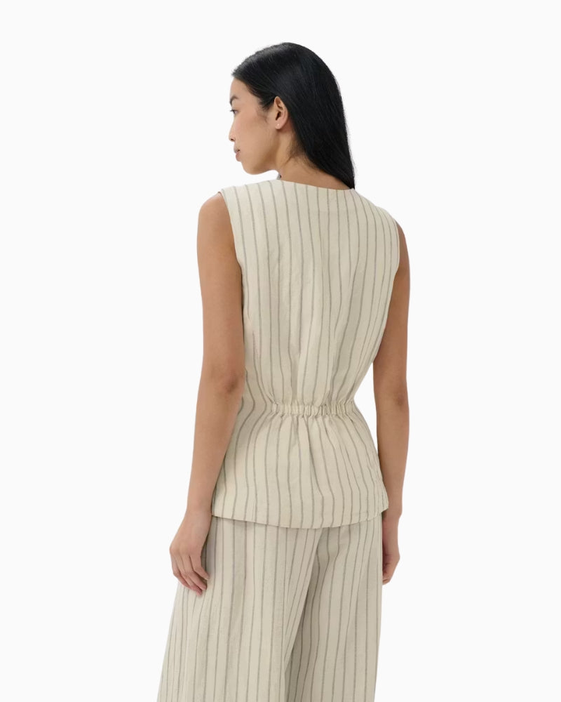 Part Two BintaPW Waistcoat in cream black back view