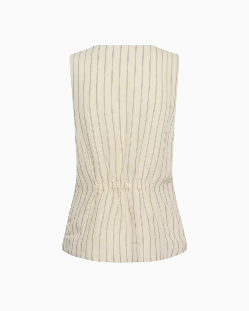 Part Two BintaPW Waistcoat in cream black flat lay back view