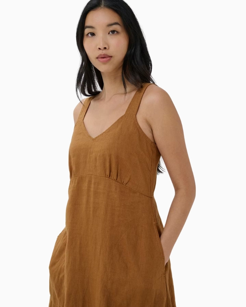 Part Two BotillePW Dress in tan neckline detail