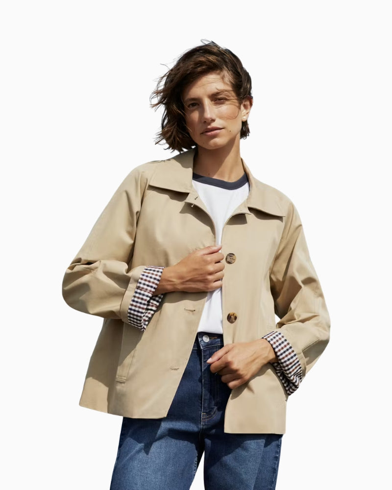 Woman wearing Part Two cotton blend jacket, frontview – Áines Boutique