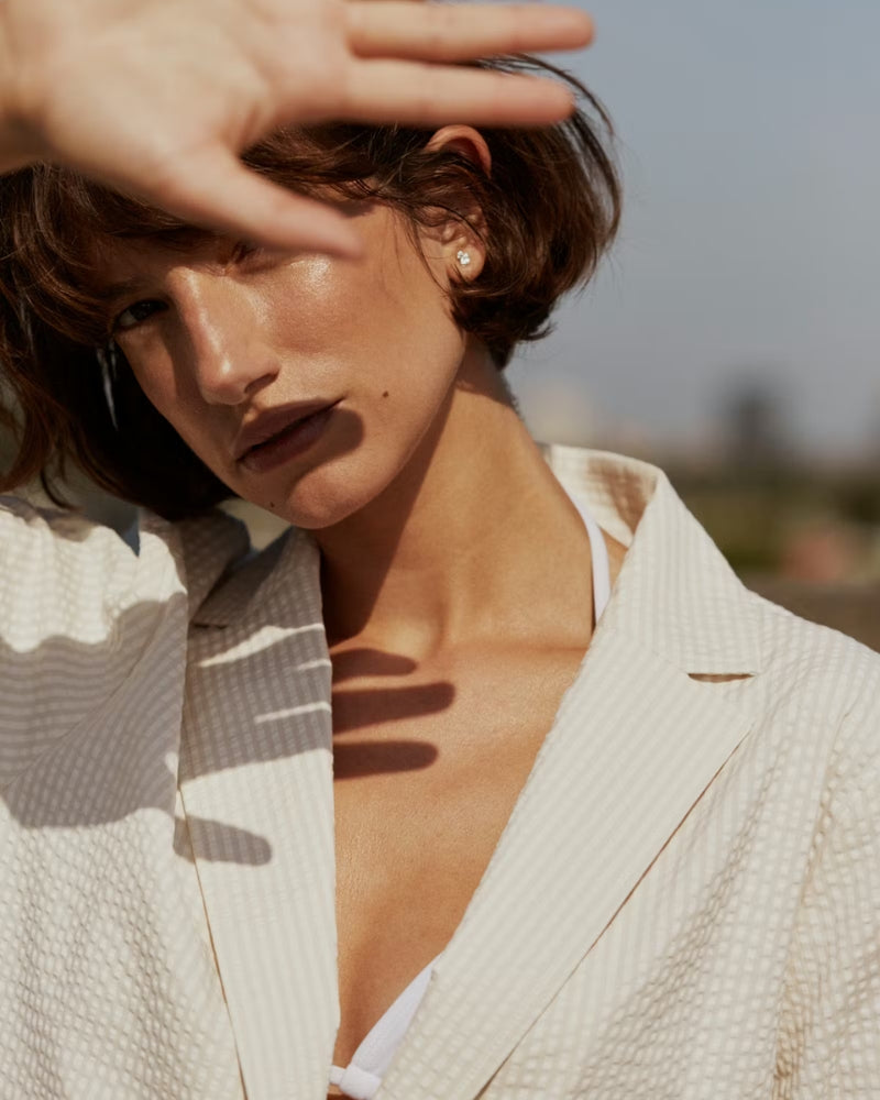 Part Two BriddiPW Casual Jacket cream collar detail