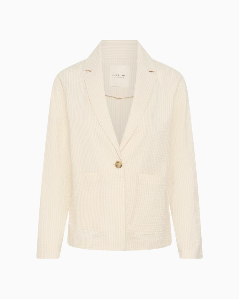 Part Two BriddiPW Casual Jacket cream front view