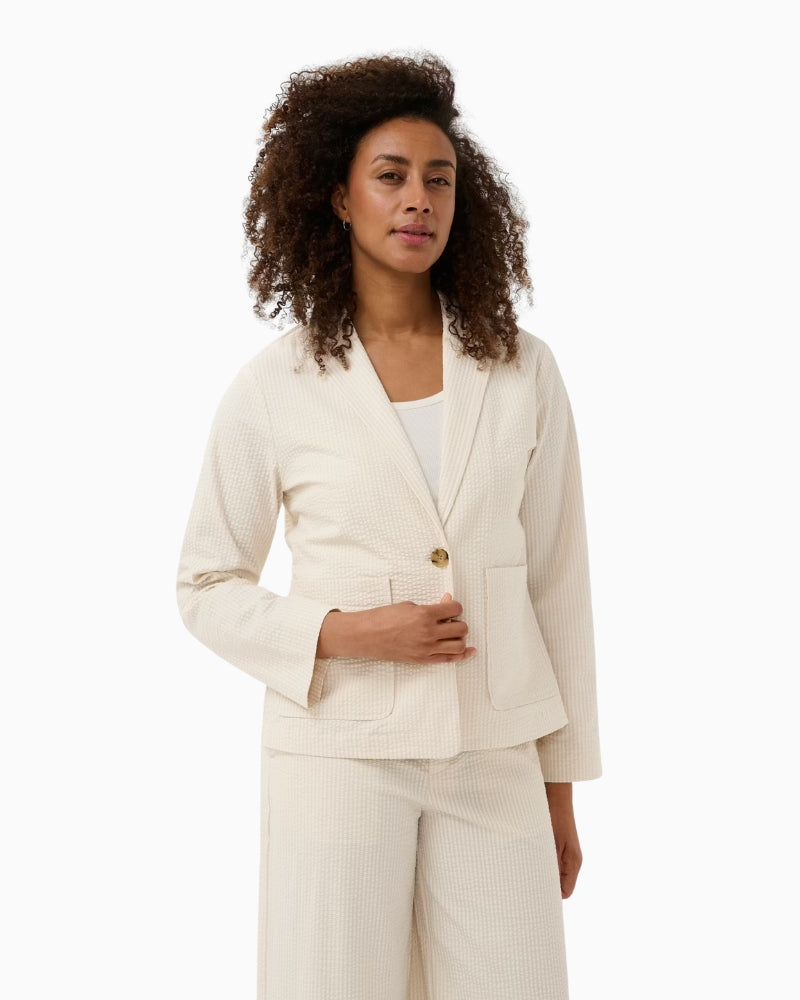 Part Two BriddiPW Casual Jacket cream front view