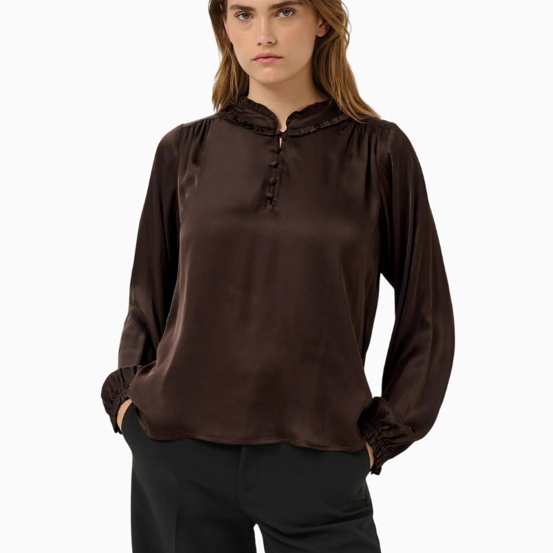 Part Two CaterinaPW Blouse in Brown front view