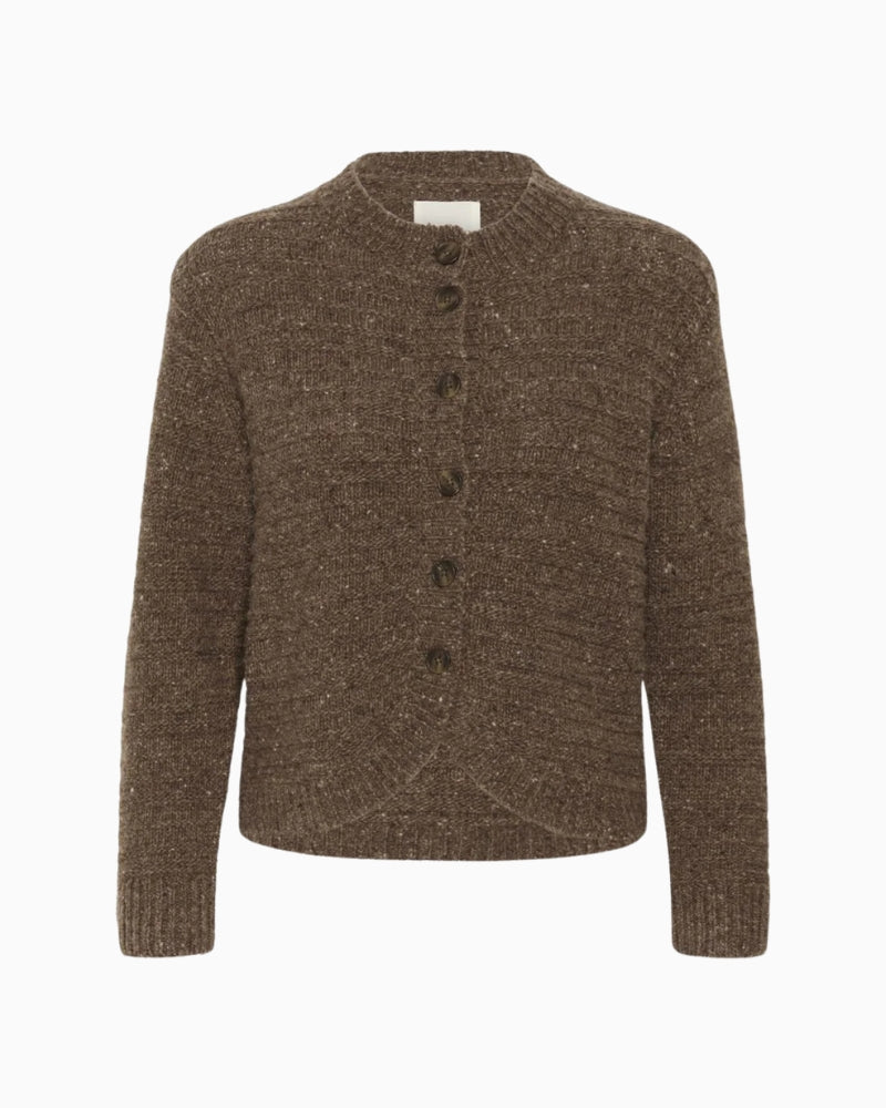 Part Two CeylanPW Cardigan in Brown front view