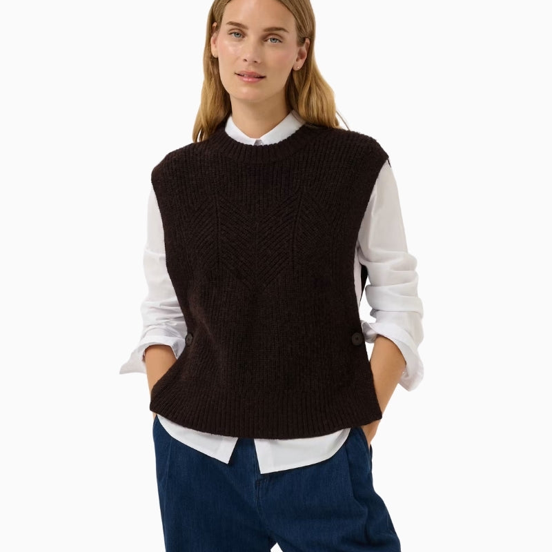 Part Two CharlyePW Waistcoat in brown front view
