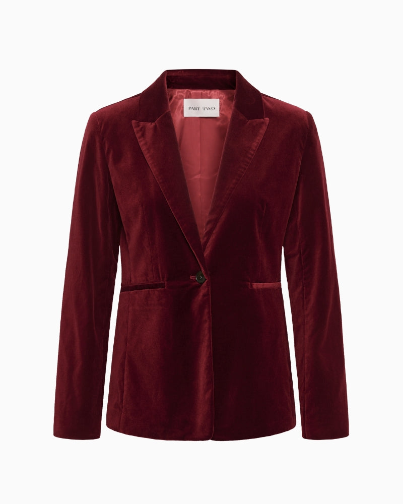 Part Two Dahlia Blazer in red front view