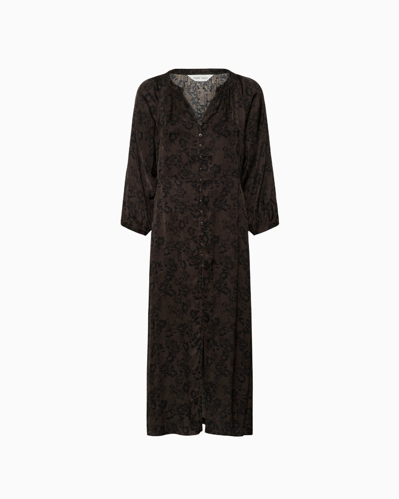 Part Two Deedee Dress in Brown Gradient Flower full-length view