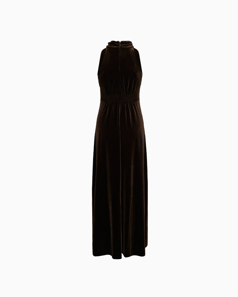 Part Two Dicle Dress in Mole brown back view
