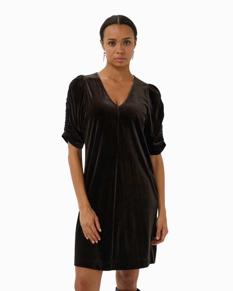 Part Two Didem Dress in brown front view