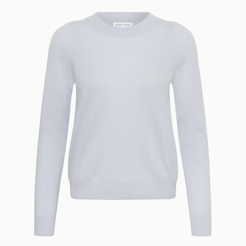 Part Two EvinaPW Cashmere Pullover in pale blue front view
