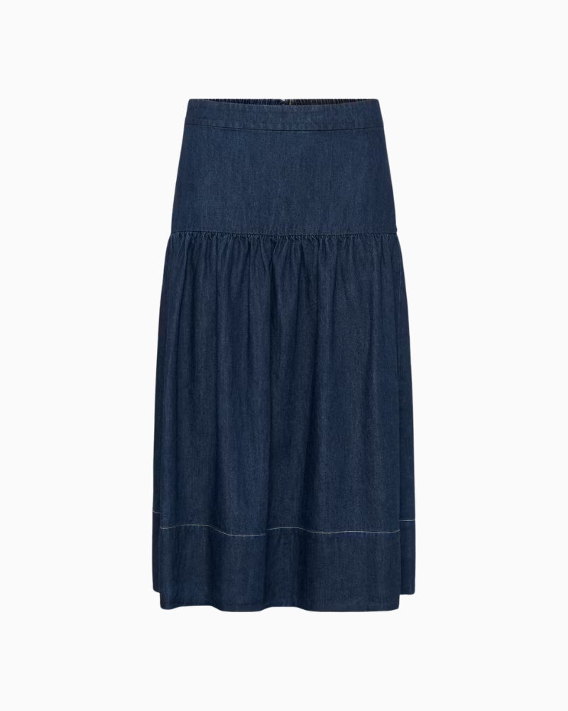 Part Two NelliaPW Skirt denim contrast stitching detail