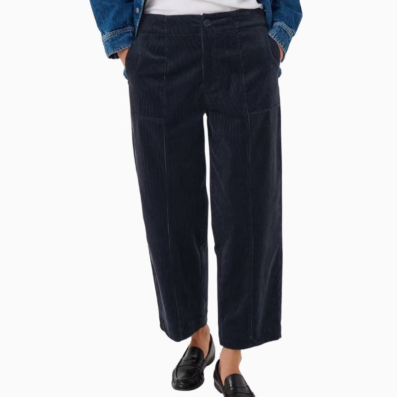 Part Two Netta PW Pants in Navy front view showing wide straight legs and front seams