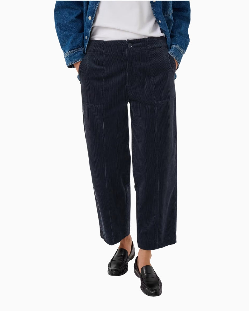 Part Two Netta PW Pants in Navy front view showing wide straight legs and front seams