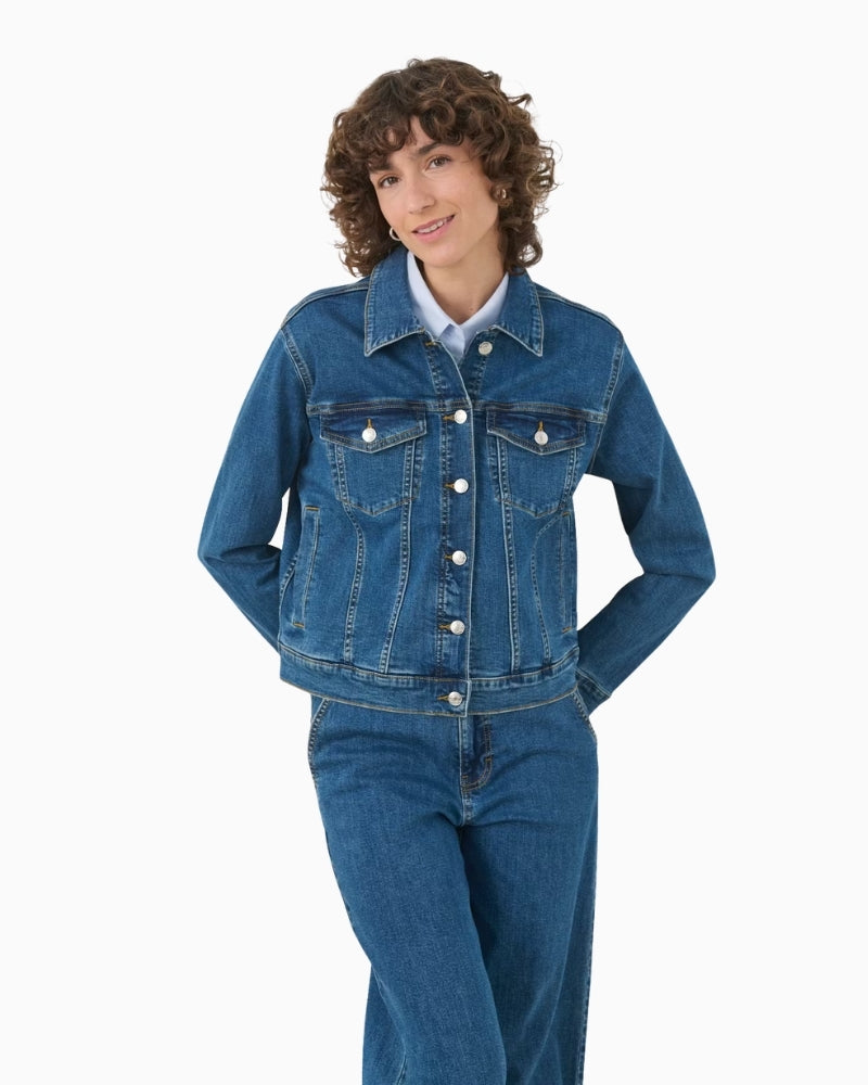 Part Two NicholiaPW Denim Jacket in blue denim front view