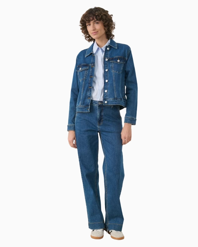 Part Two NicholiaPW Denim Jacket in blue denim model view