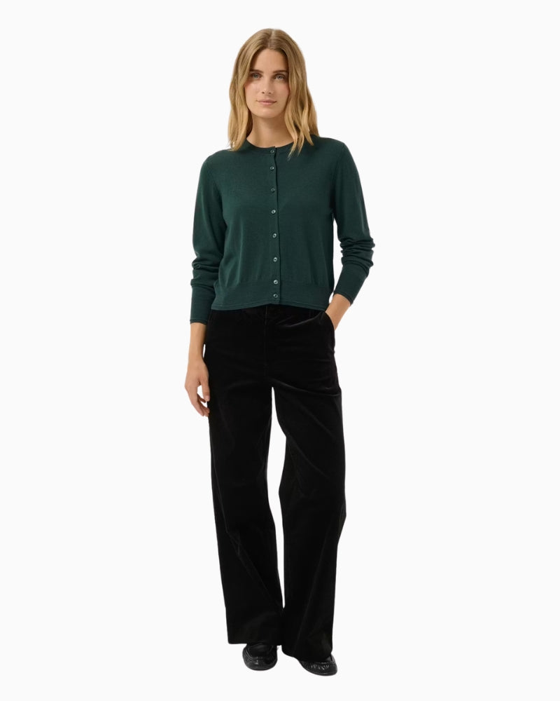 Part Two NoelaniPW Cardigan in Forest Green styled view