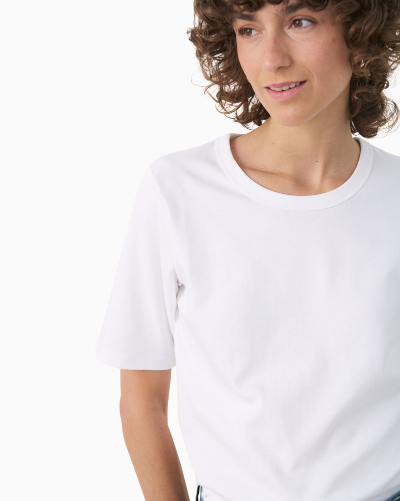 Part Two Ratana T-Shirt Bright White neckline detail