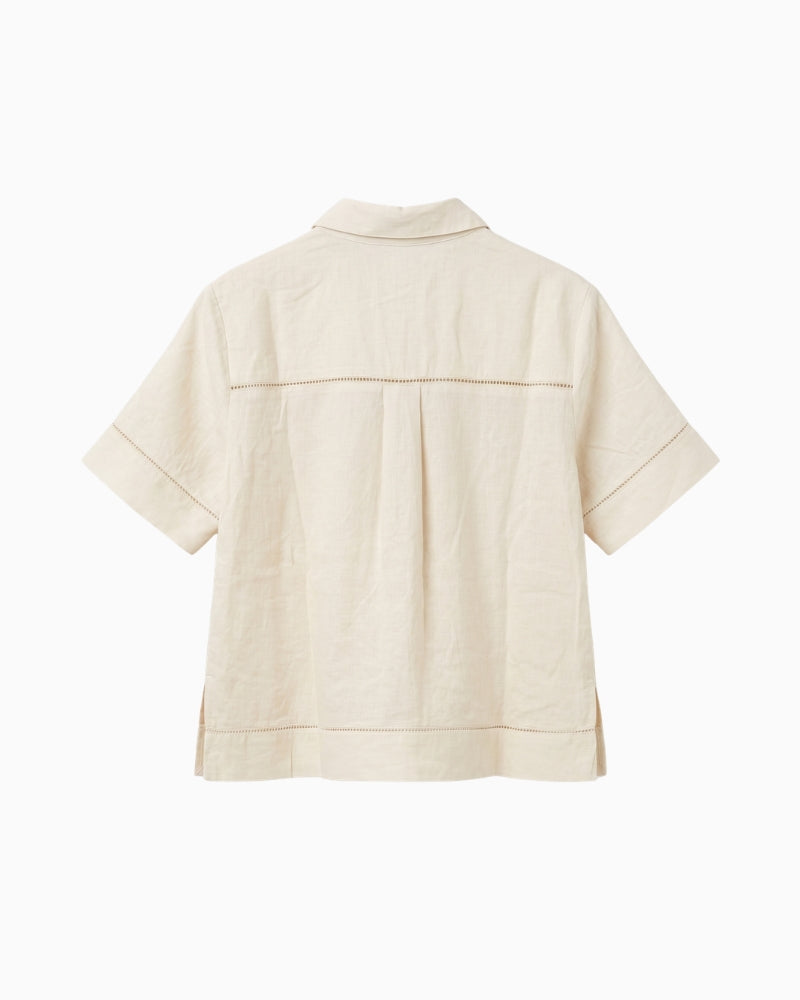 Part Two Rebitta Top in cream back view