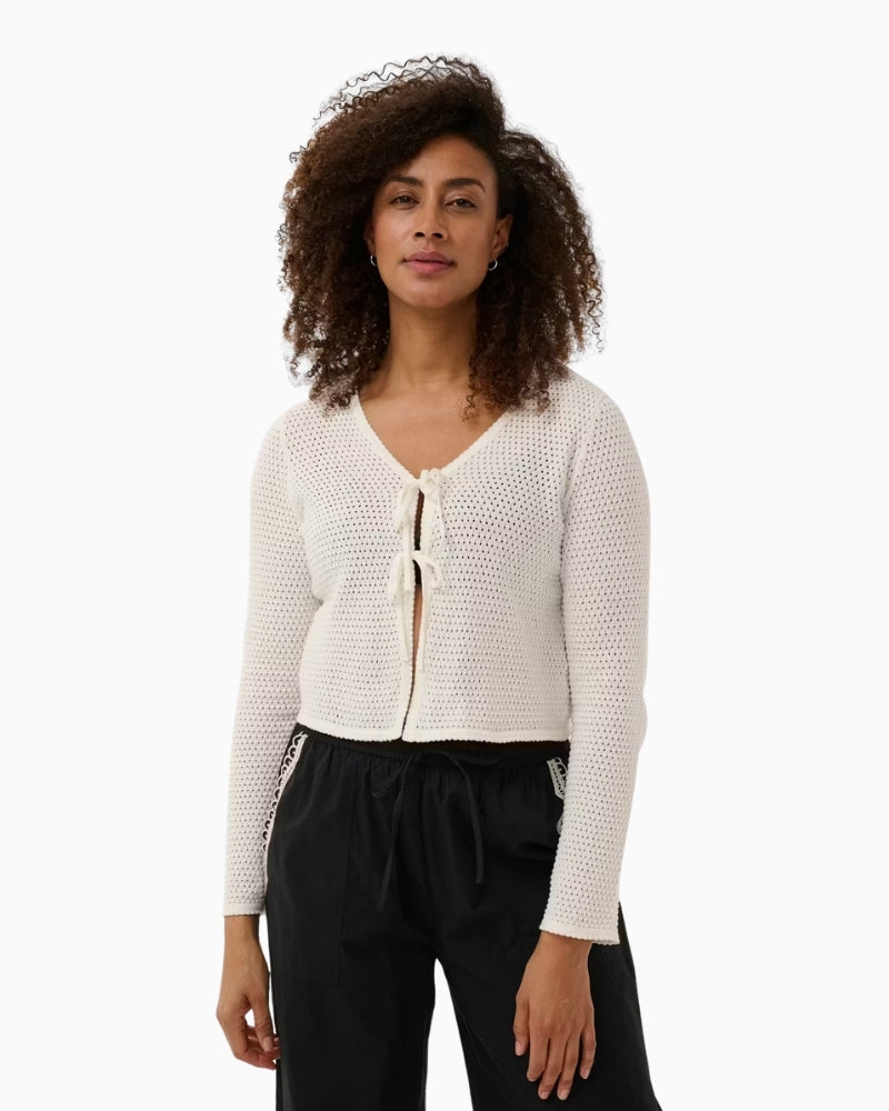 Part Two Rosefina Cardigan in off-white front view