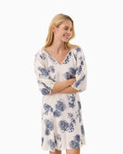 Front view of Part Two Ruthy Dress in oceana stunning flower print with V-neckline