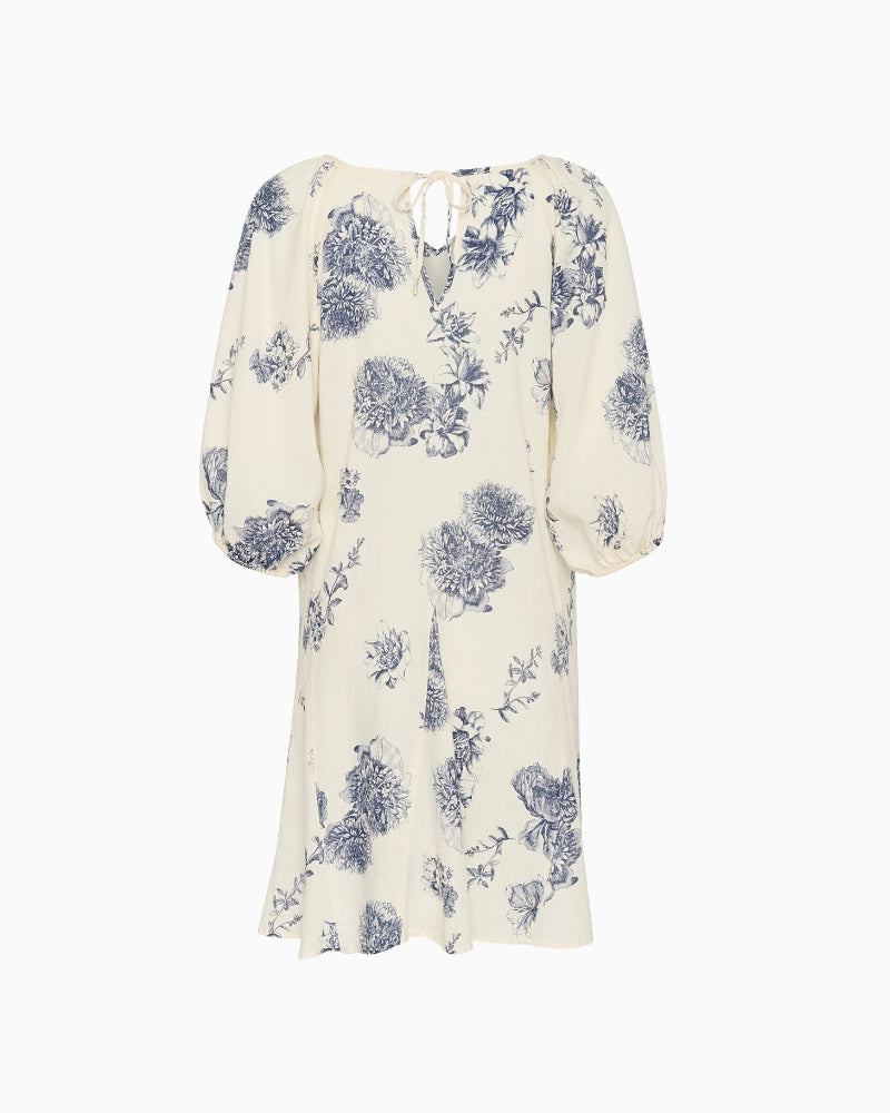 Flat lay back view of Part Two Ruthy Dress showing woven lightweight fabric and flowing silhouette