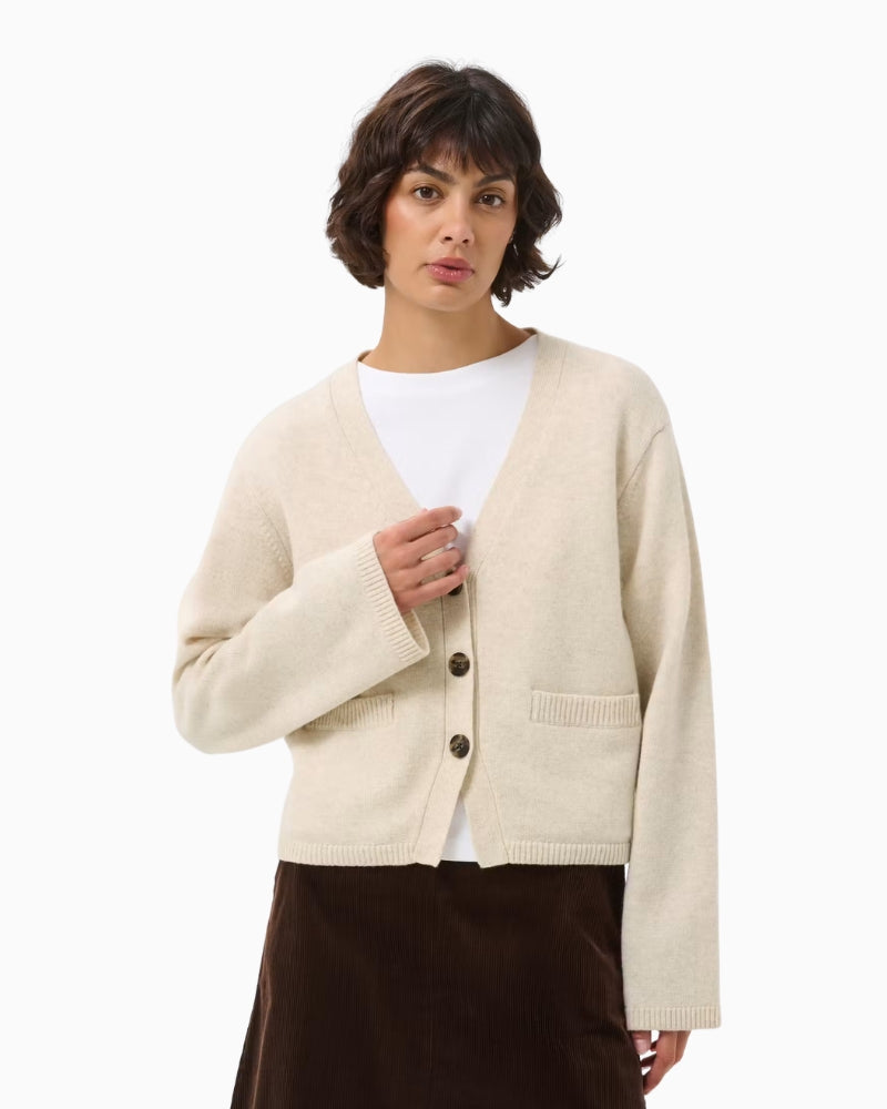 Part Two SvevaPW Cardigan in Oatmeal front view