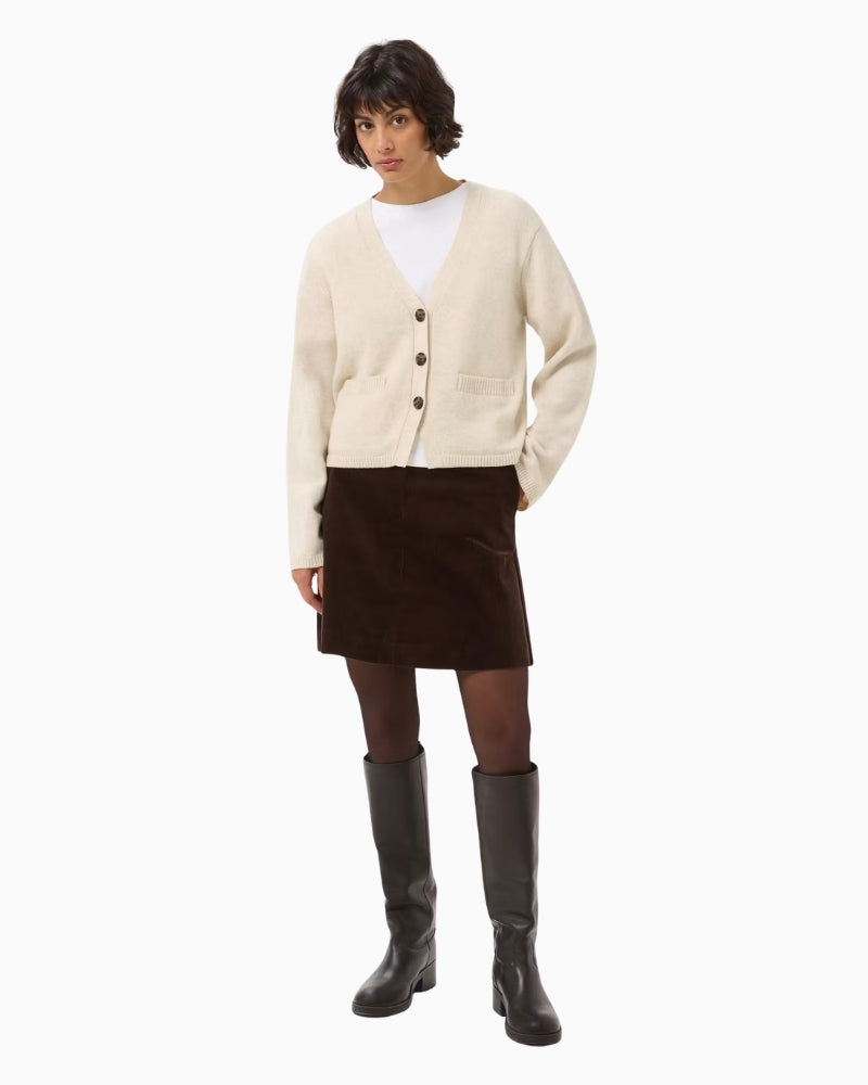 Part Two SvevaPW Cardigan in Oatmeal styled view