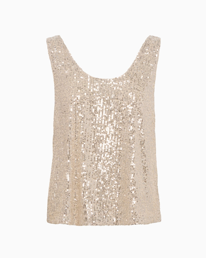 Part Two Tamana Top in Silver knitted fabric detail