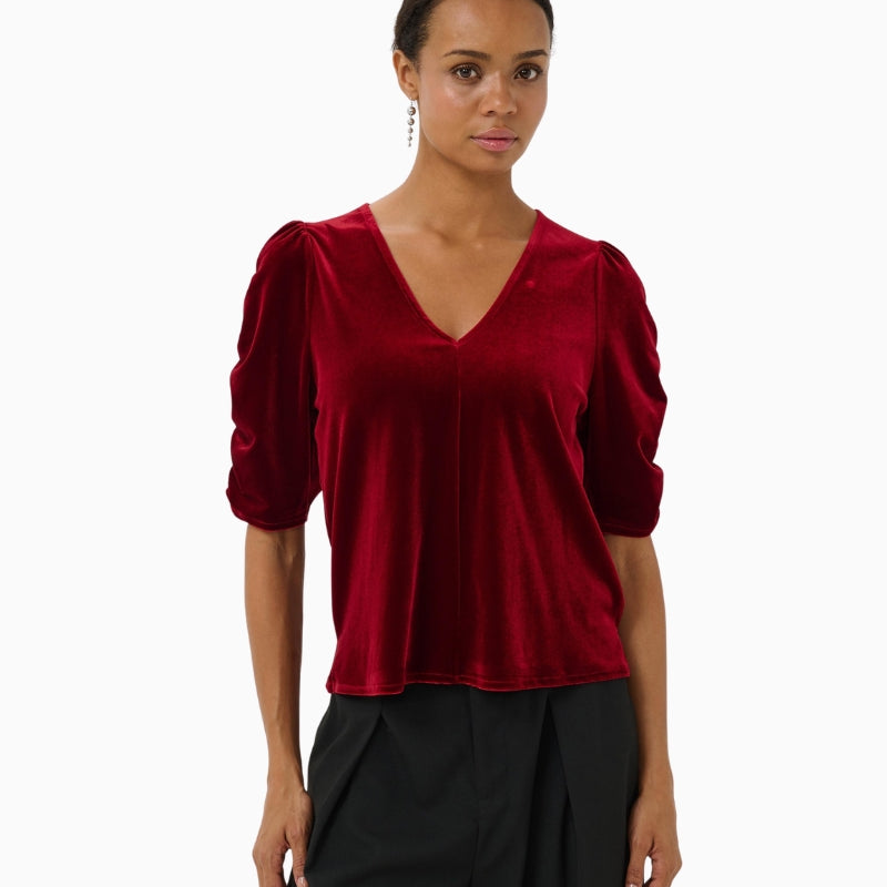 Part Two Valeriia Blouse in red front view