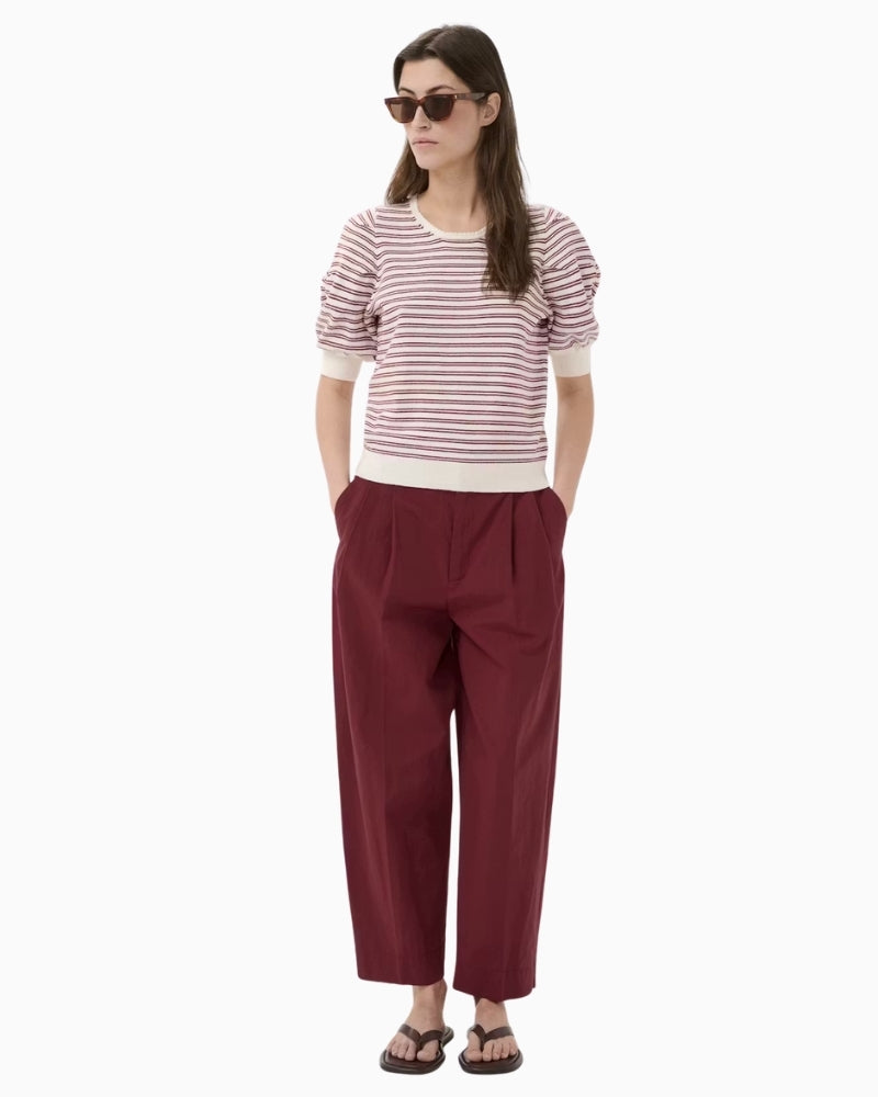 Part Two VaraianPW Pullover in red stripe model view