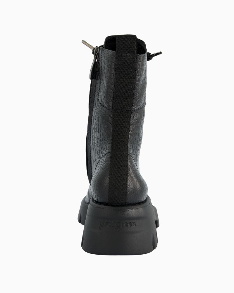 Back view of ankle boots highlighting smooth leather finish and ankle height