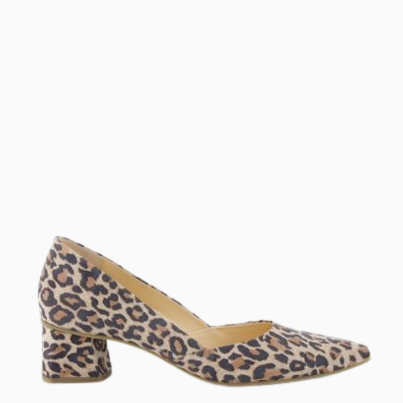 Paul Green leopard print suede heeled pumps with block heel