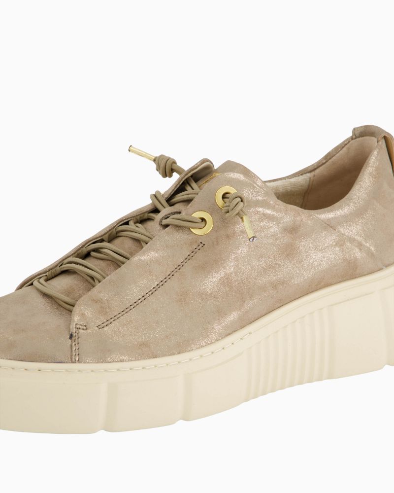 Side view of soft leather Paul Green shoes showing breathable lining and comfort sole