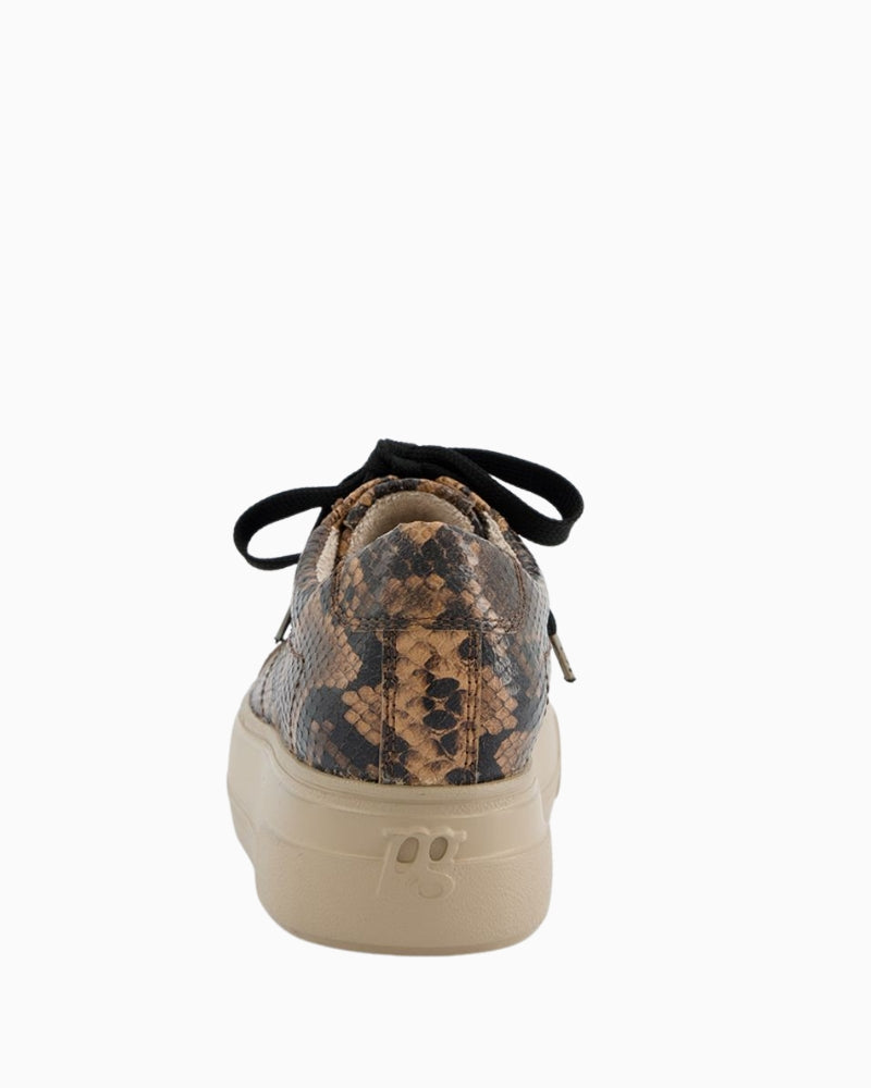 Back Side view of Paul Green sneakers showing mix of textures and 4cm sole height