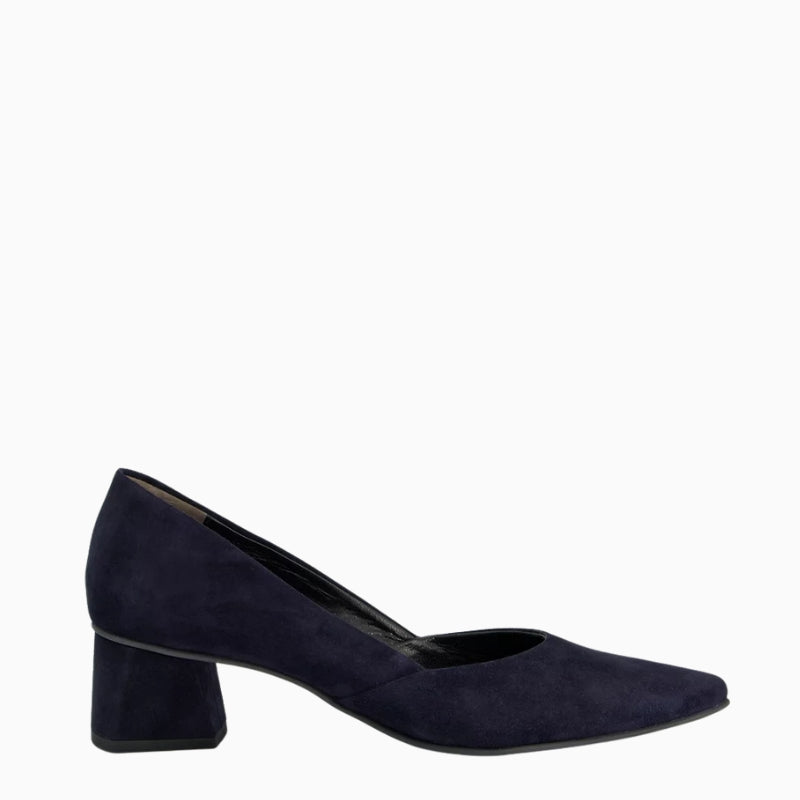 Paul Green black suede pumps with block heel and soft leather insole