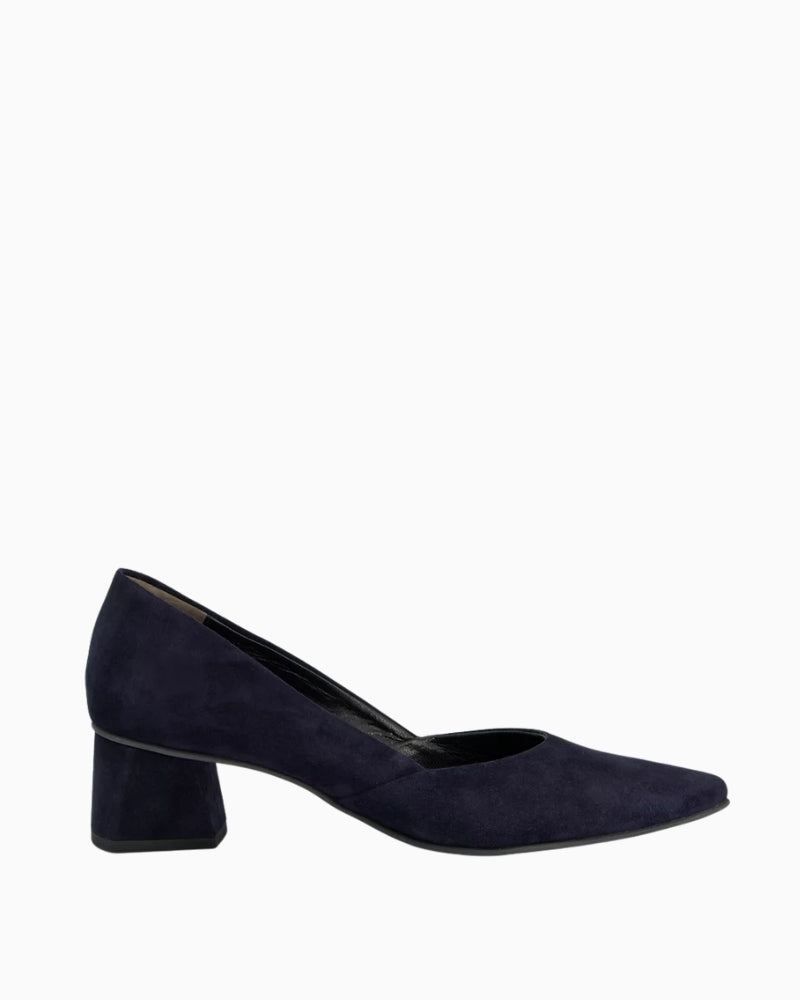 Paul Green black suede pumps with block heel and soft leather insole