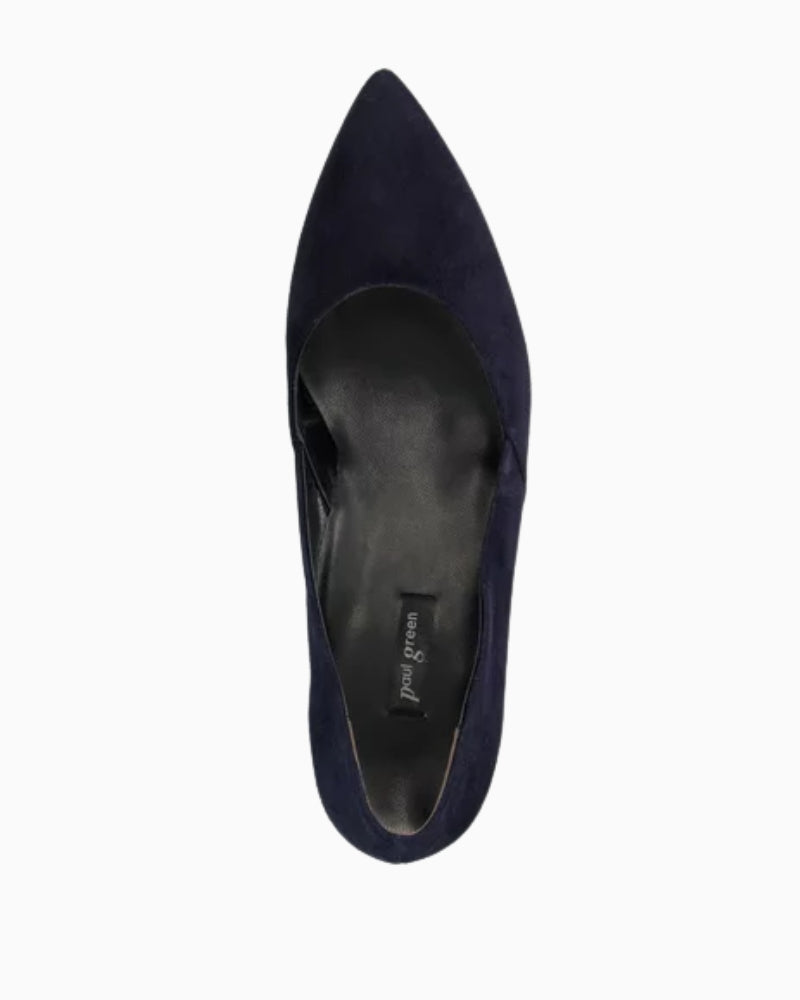 Paul Green black suede pumps with block heel and soft leather insole