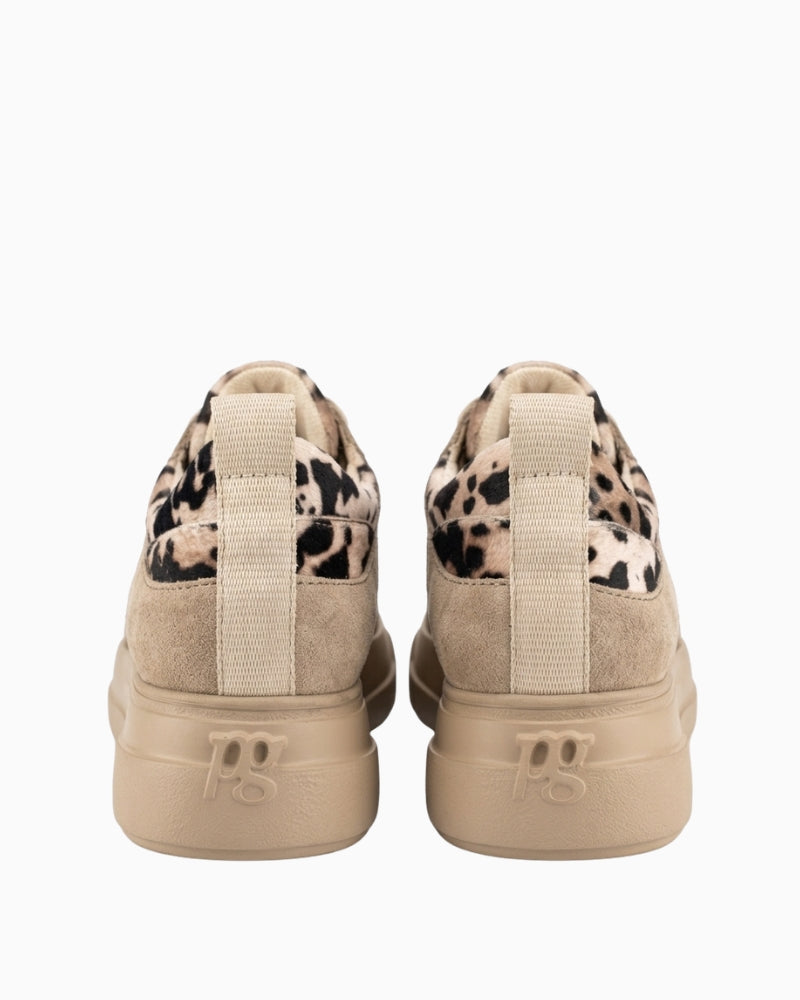 Paul Green Chunky Runner leopard sneakers back view