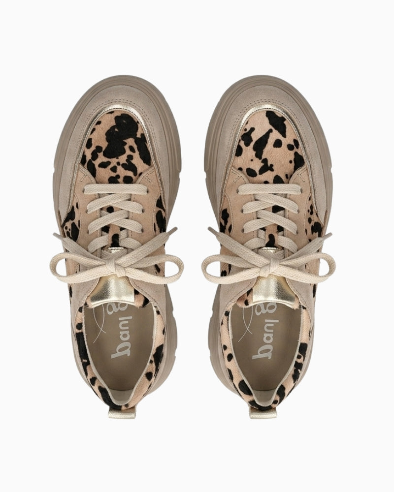 Paul Green Chunky Runner leopard sneakers upper detail