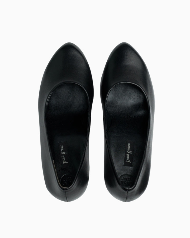 Paul Green Court Shoe in Black top view