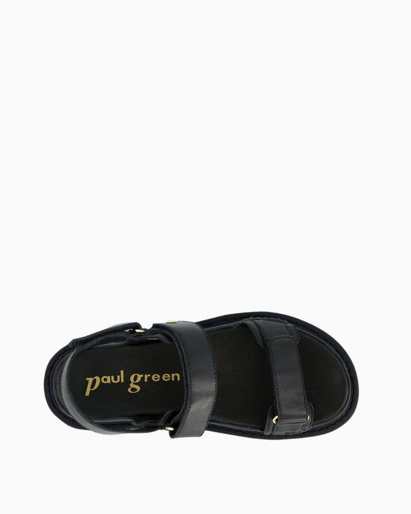 Paul Green Flat Sandal Black top view