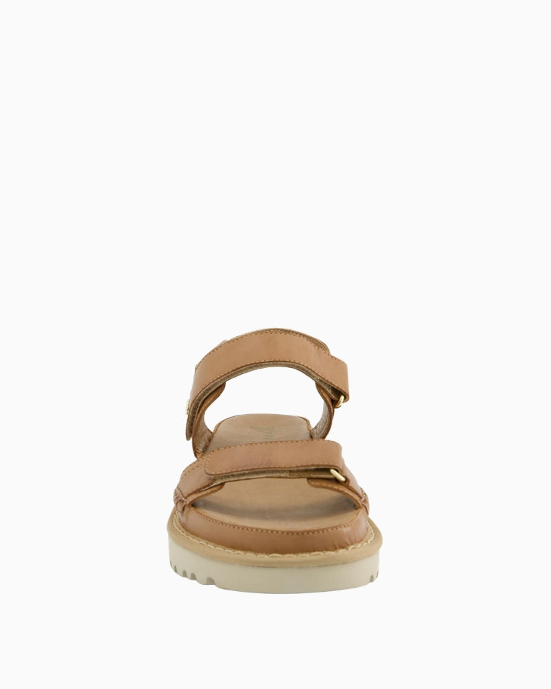 Paul Green Flat Sandal tan front view