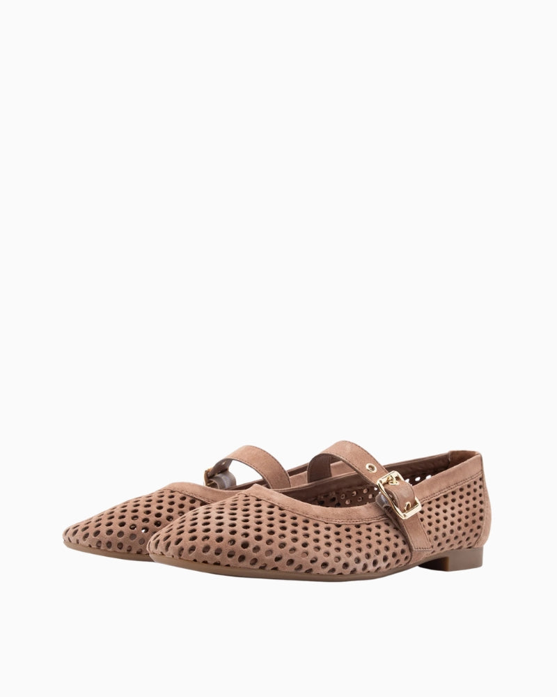 Paul Green Maryjane Ballet Flat brown angled view