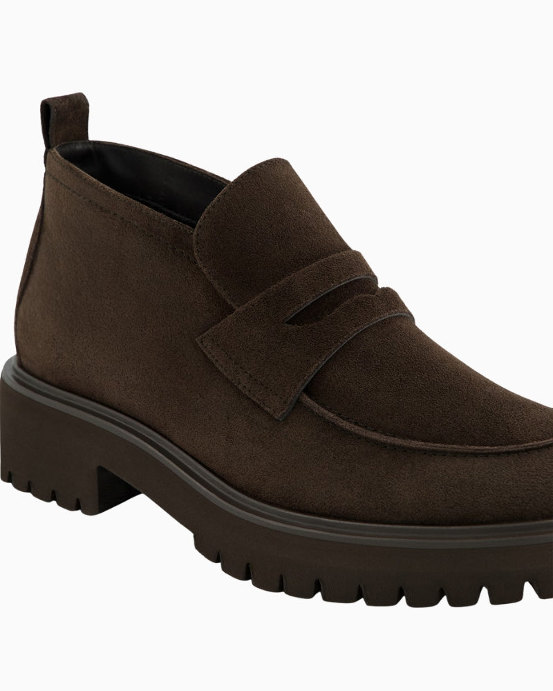 Paul Green Penny Loafer brown suede loafer detail