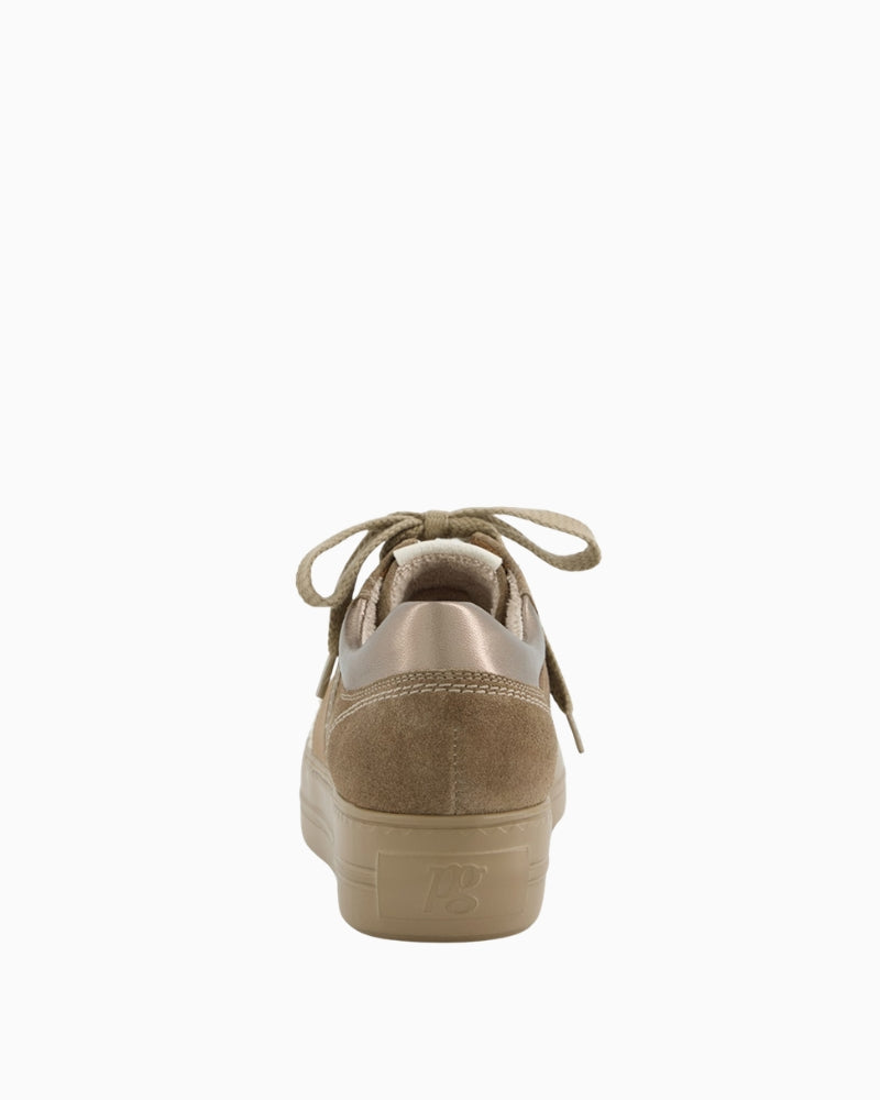 Paul Green Runner beige suede sneaker back view
