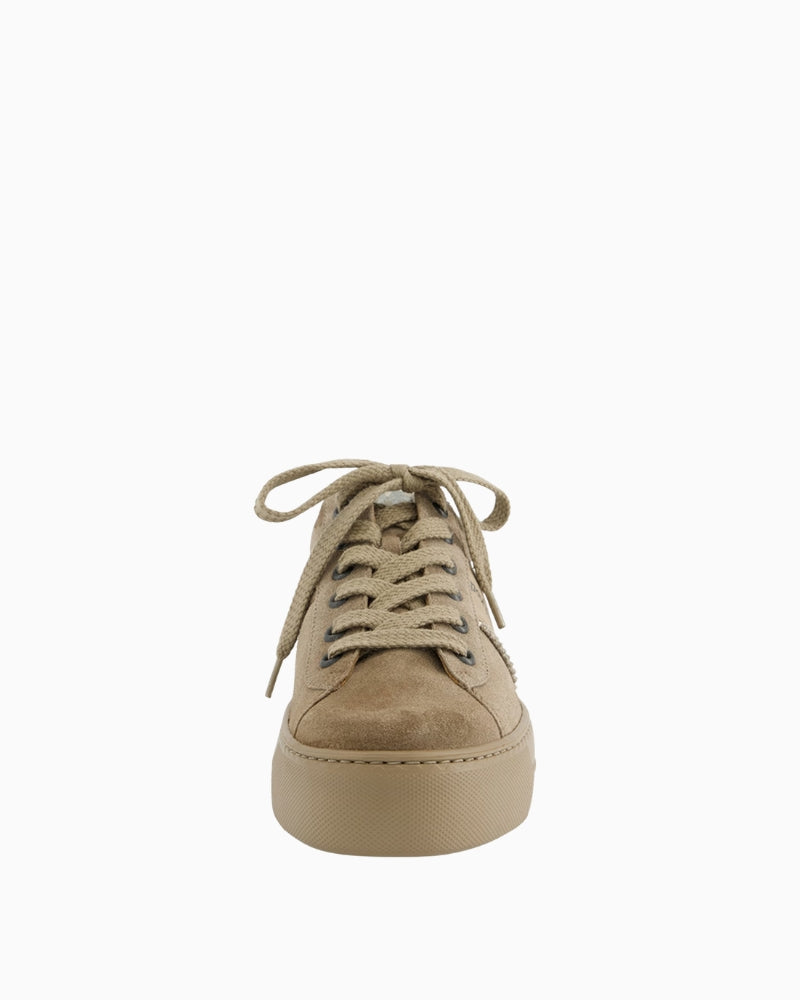 Paul Green Runner beige suede sneaker front view