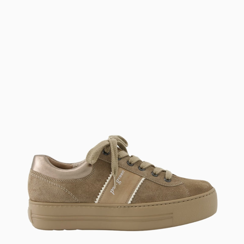 Paul Green Runner beige suede sneaker side view